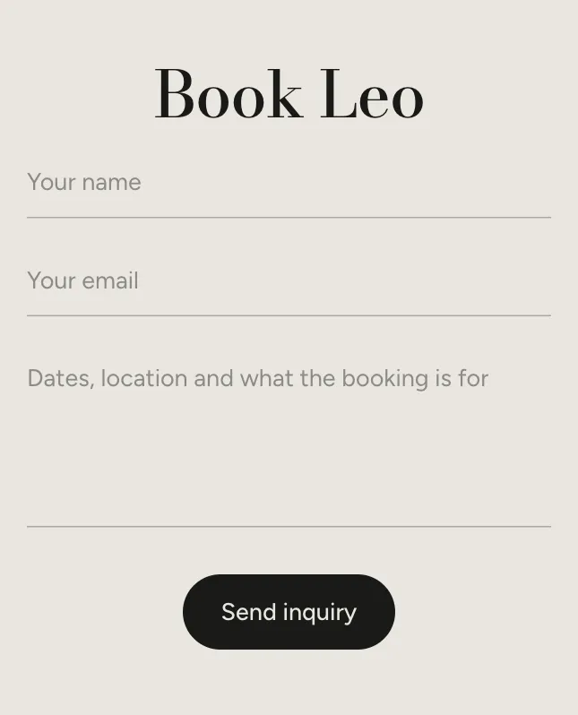 Enquiries on an example page