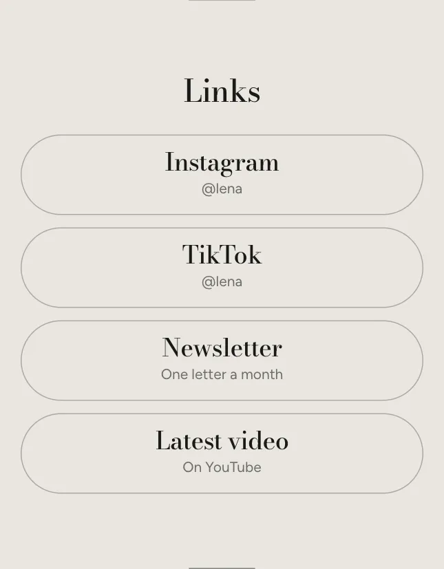 Links on an example page