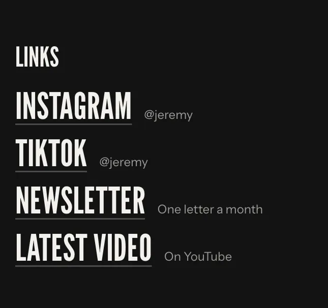 Links to your music on an example page