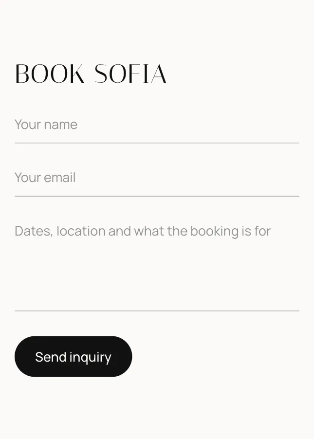 Book a session on an example page