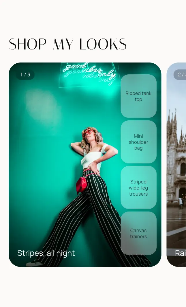 Shop my looks on an example page