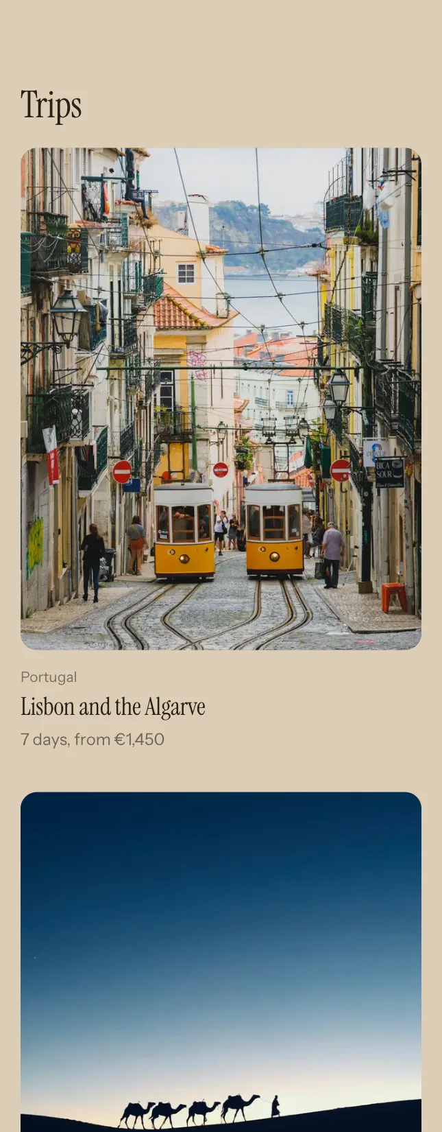 Trips on an example page