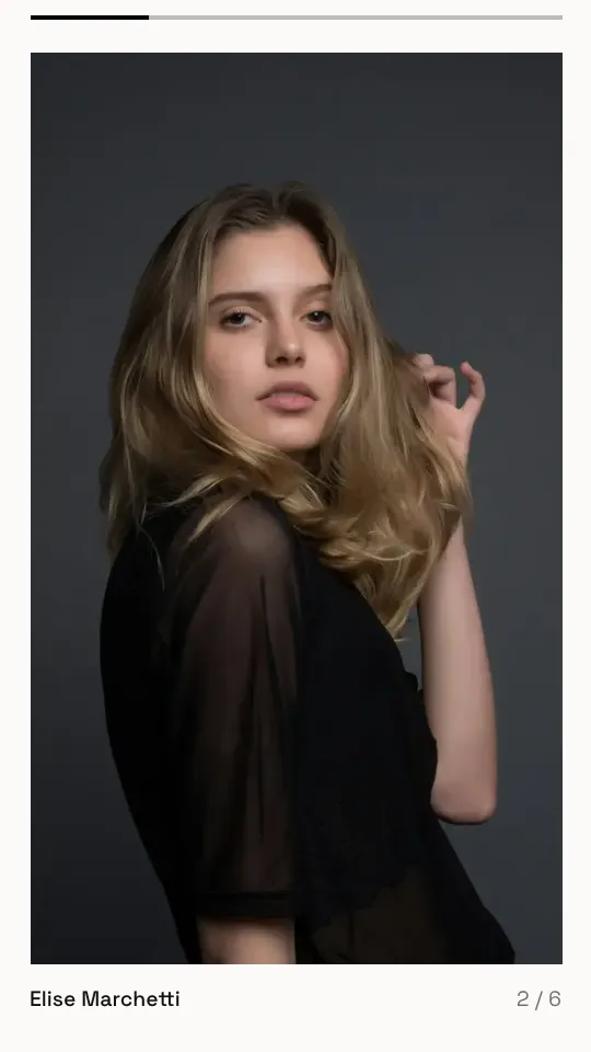 A moment from the Frame reel, made from a photographer’s page