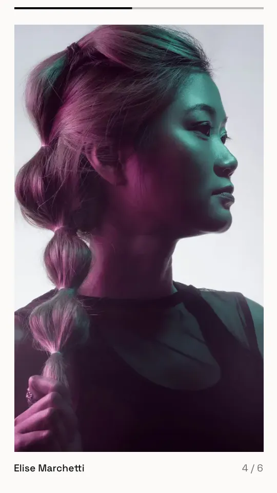 A moment from the Frame reel, made from a photographer’s page